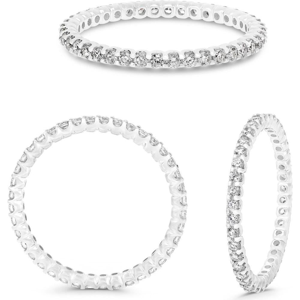 Roman & Jules - 14K White Gold Eternity Band with Round Diamonds - 0.52 Carat Total Diamond Weight