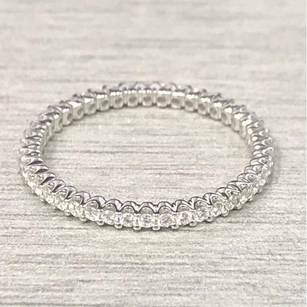 Roman & Jules - 14K White Gold Eternity Ring with Round Diamonds - 0.44 Carat Total Diamond Weight