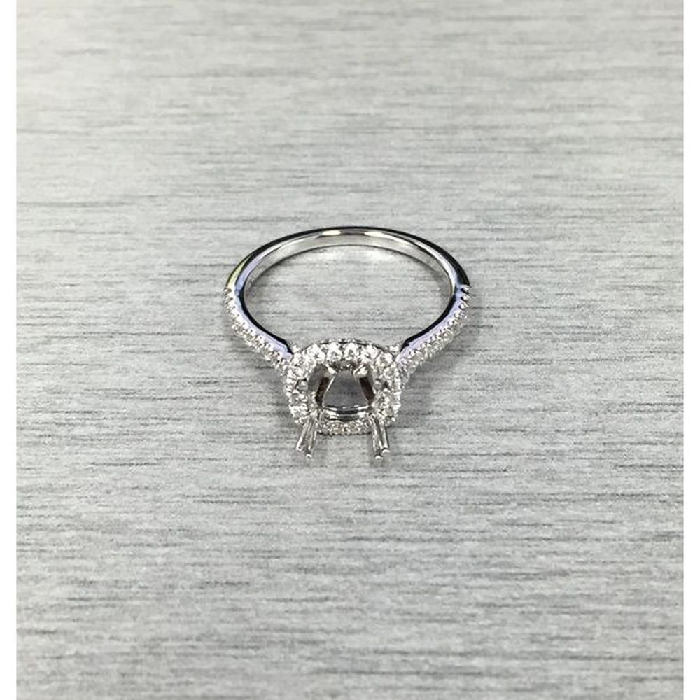Roman & Jules - 14K White Gold Halo Ring with 0.40 Carat Round Diamond in Micropavé Setting