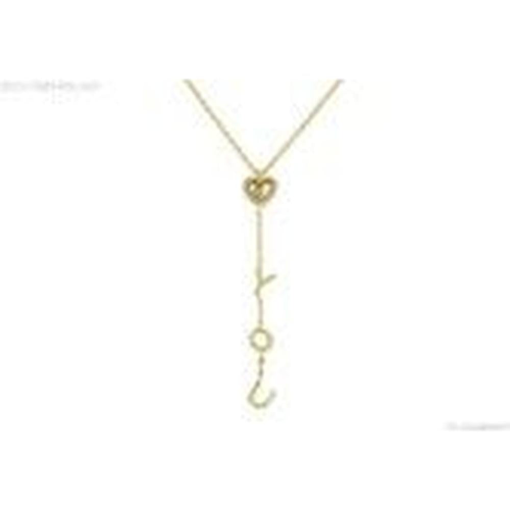 Roman & Jules - 14K White Gold Love Pendant Necklace with Round Diamond - 0.43 Carat Total Diamond Weight