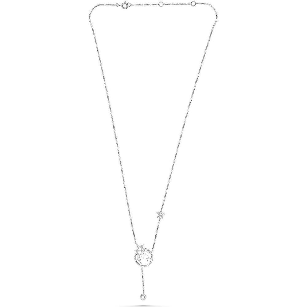Roman & Jules - 14K White Gold Necklace with Round Diamond - 0.23 Carat Total Diamond Weight