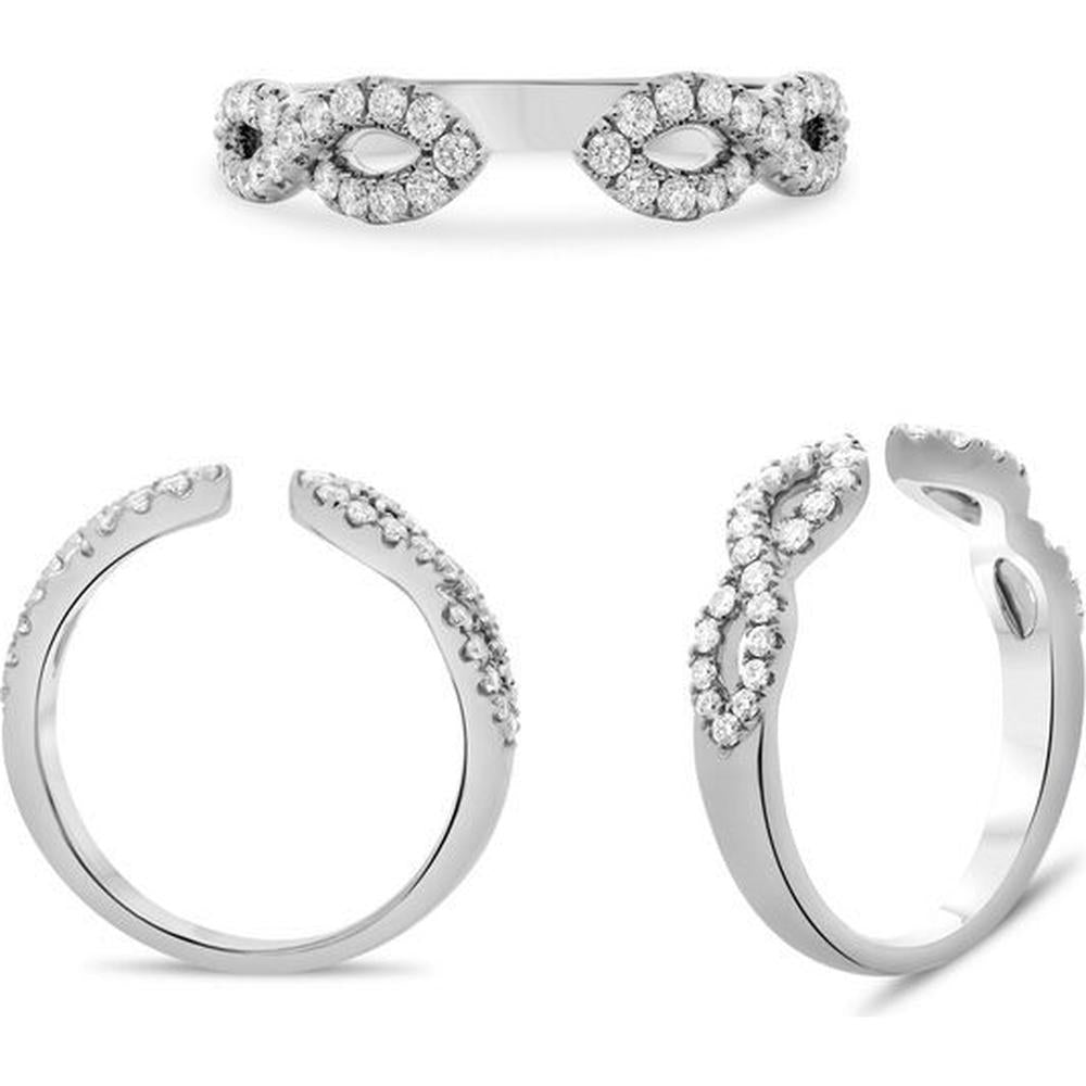 Roman & Jules - 14K White Gold Open Infinity Band with 0.35 Carat Round Cut Diamonds