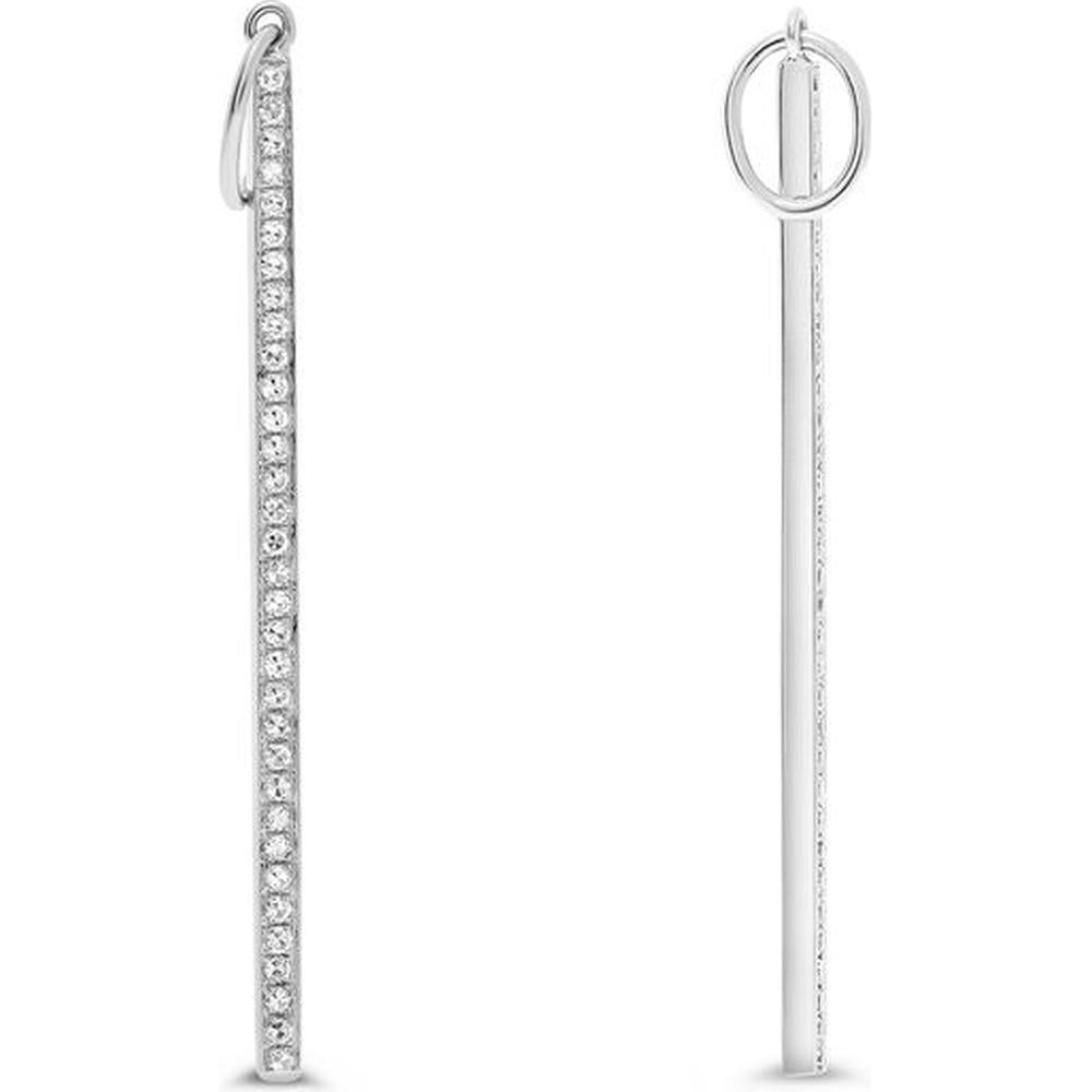 Roman & Jules - 14K White Gold Pave Diamond Linear Pendant with Round Diamonds - 0.11 Carat Total Diamond Weight