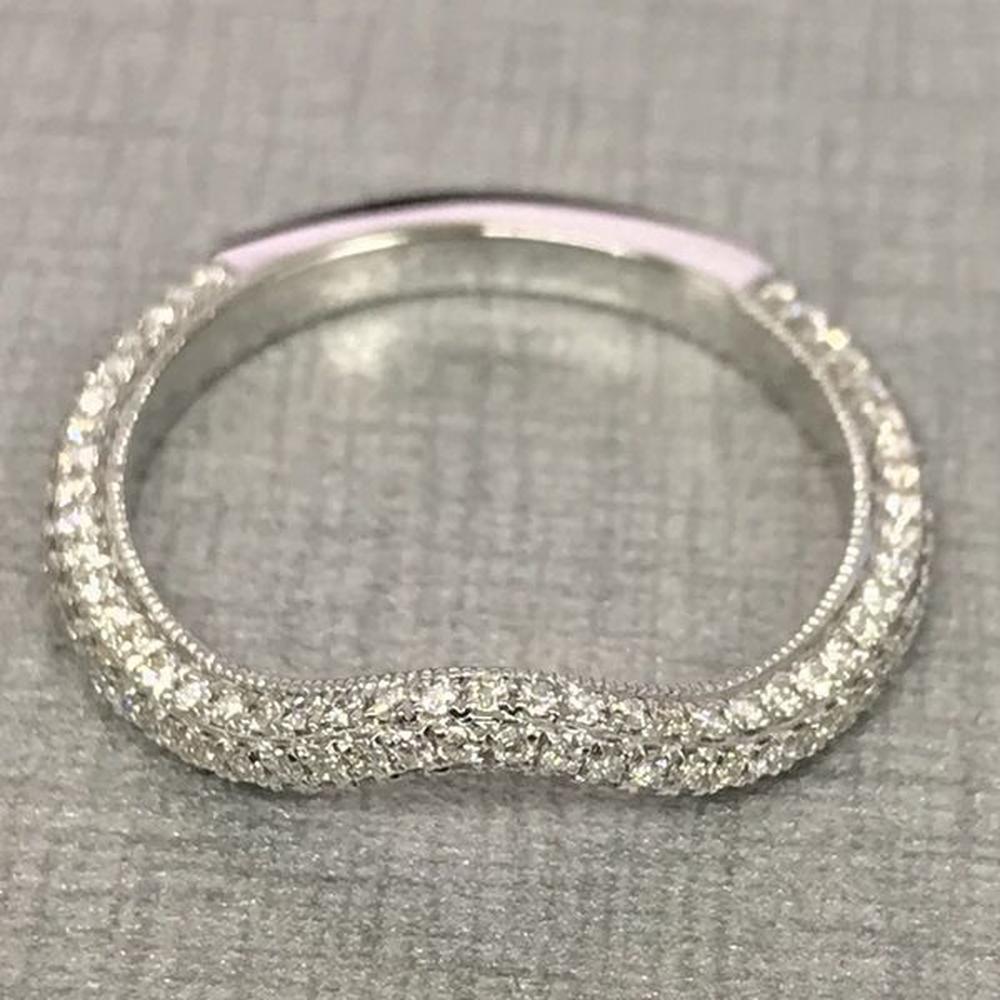 Roman & Jules - 14K White Gold Pave Set Round Diamond Ring - 0.47 Carat Total Diamond Weight