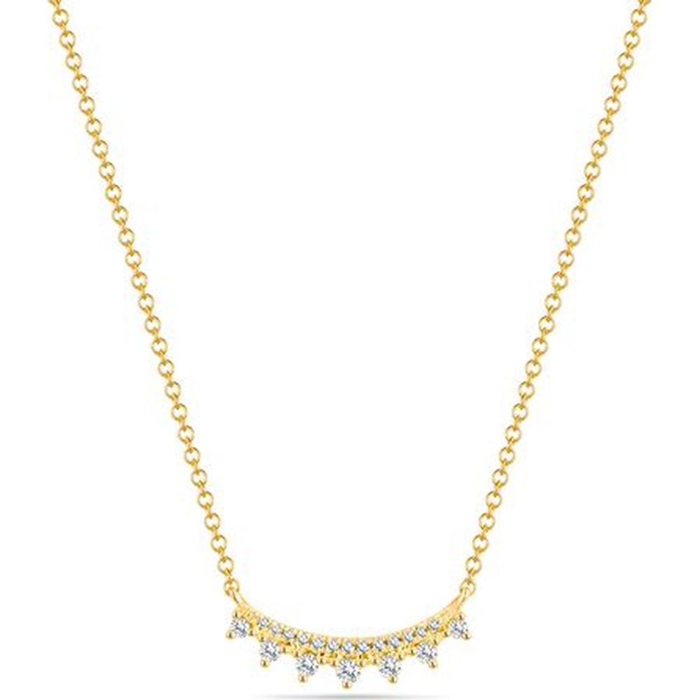 Roman & Jules - 14K White Gold Pendant Necklace with 0.12 Carat Round Diamonds
