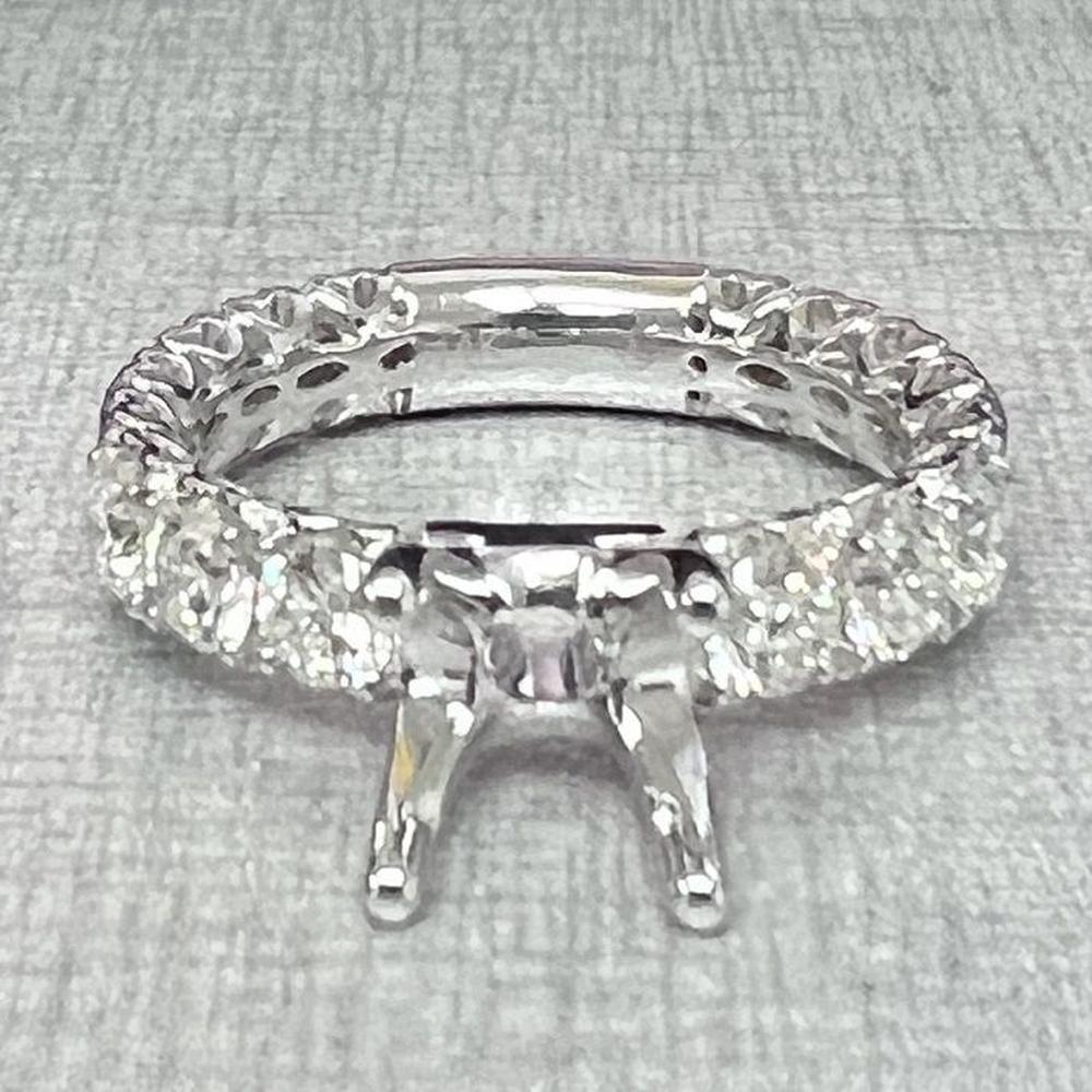 Roman & Jules - 14K White Gold Round Diamond Band Ring - 0.79 Carat Total Diamond Weight