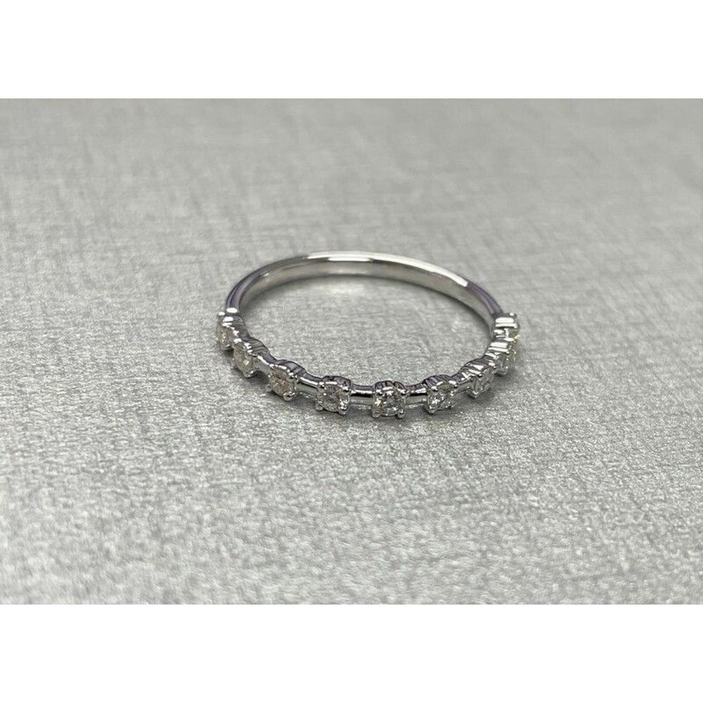 Roman & Jules - 14K White Gold Round Diamond Band with Prong Setting - 0.22 Carat Total Diamond Weight