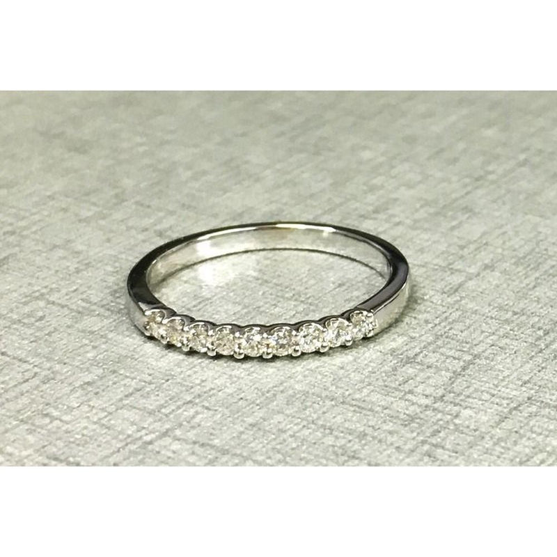 Roman & Jules - 14K White Gold Round Diamond Band with Shared Prong Setting - 0.20 Carat Total Diamond Weight