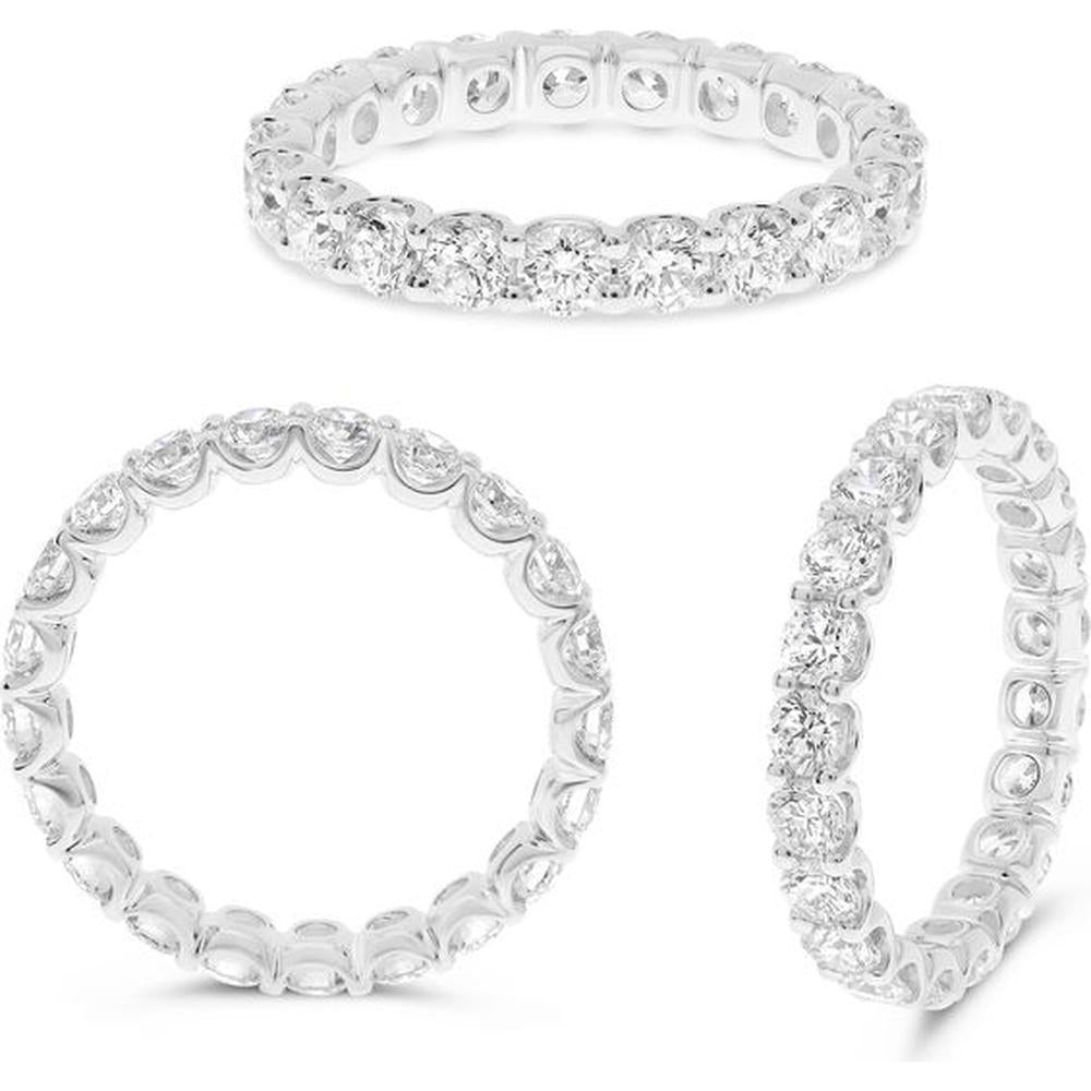 Roman & Jules - 14K White Gold Round Diamond Eternity Band - 1.98 Carat Total Diamond Weight