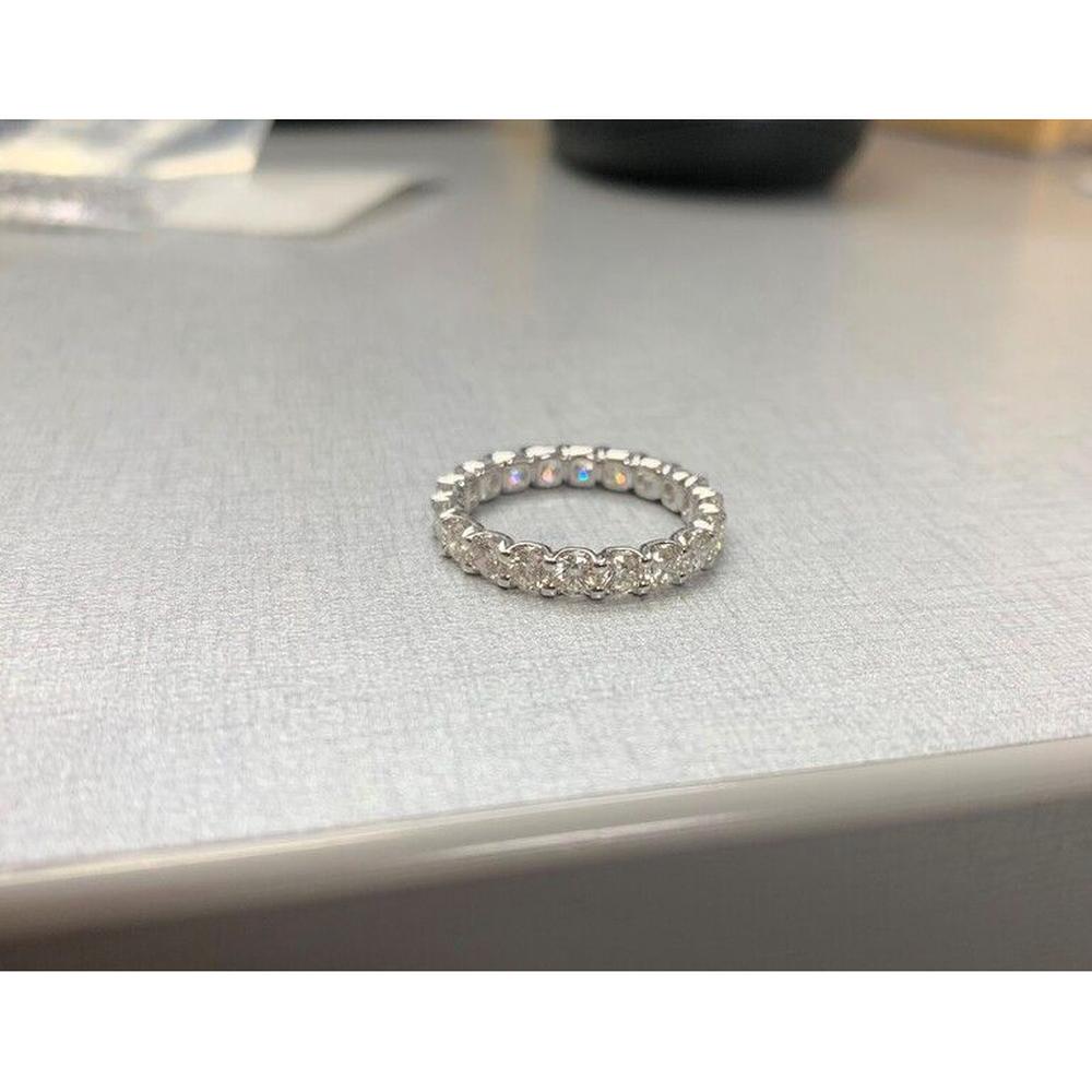 Roman & Jules - 14K White Gold Round Diamond Eternity Band with Shared U-Shape Setting - 2.00 Carat Total Diamond Weight