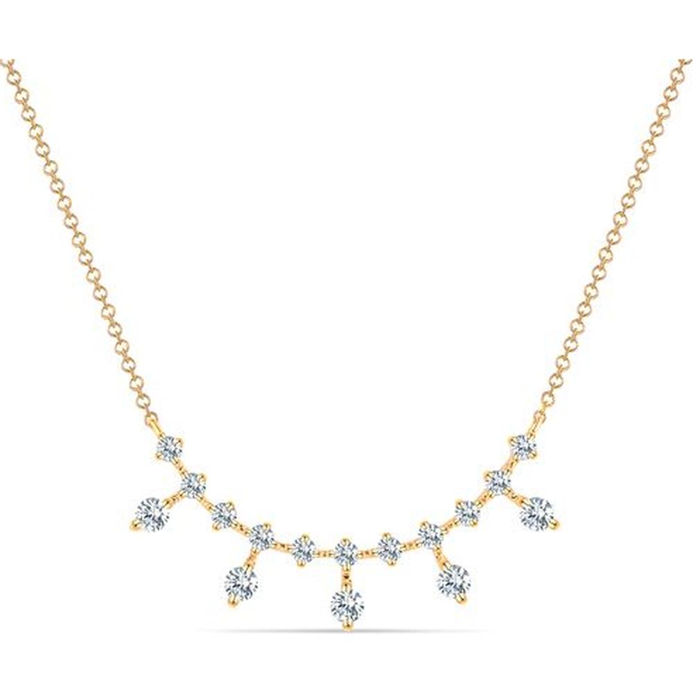 Roman & Jules - 14K White Gold Round Diamond Necklace - 0.40 Carat Total Diamond Weight