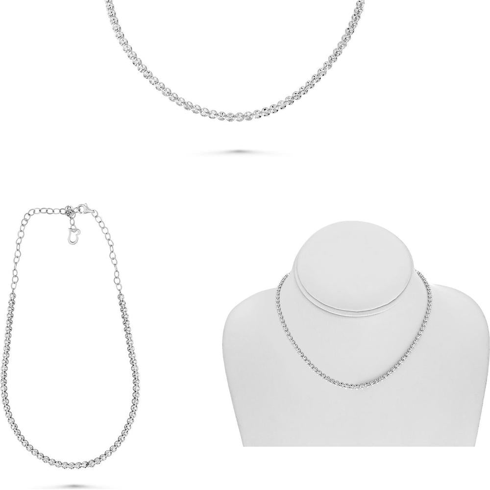 Roman & Jules - 14K White Gold Round Diamond Necklace - 1.50 Carat Total Diamond Weight