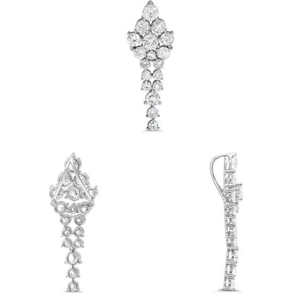Roman & Jules - 14K White Gold Round Diamond Pendant - 3.00 Carat Total Diamond Weight