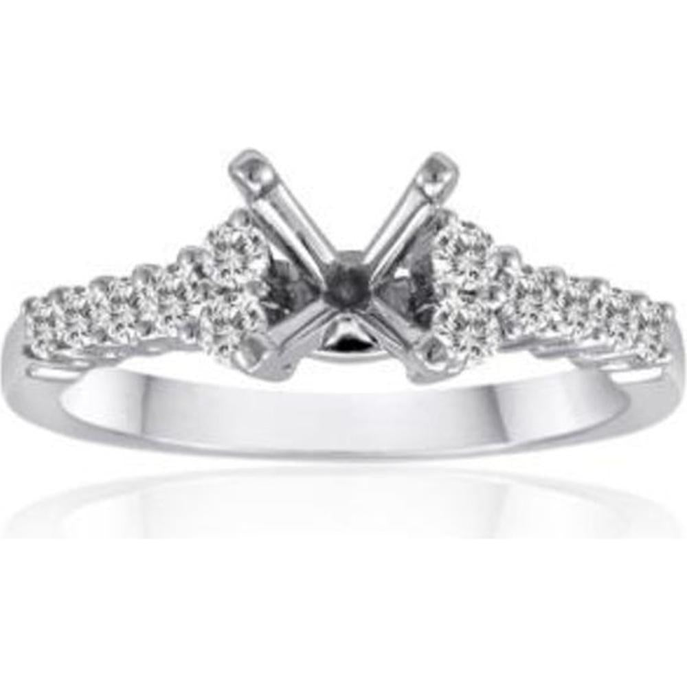 Roman & Jules - 14K White Gold Round Diamond Ring - 0.40 Carat Total Diamond Weight