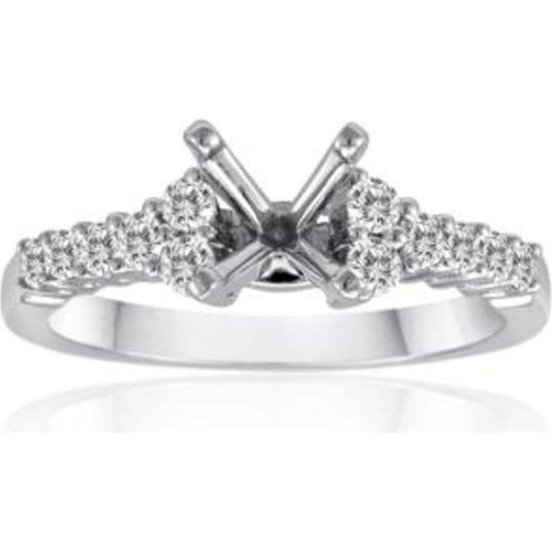 Roman & Jules - 14K White Gold Round Diamond Ring - 0.40 Carat Total Diamond Weight