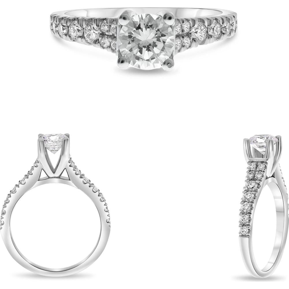 Roman & Jules - 14K White Gold Round Diamond Ring - 0.44 Carat Total Diamond Weight