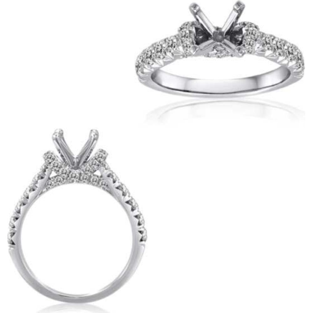 Roman & Jules - 14K White Gold Round Diamond Ring - 0.81 Carat Total Diamond Weight