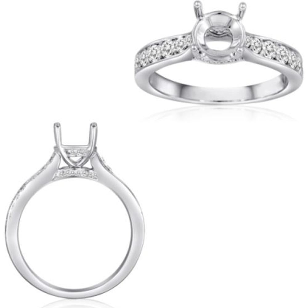 Roman & Jules - 14K White Gold Round Diamond Solitaire Ring - 0.47 Carat Total Diamond Weight