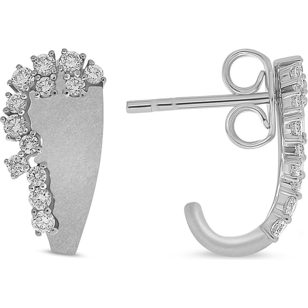 Roman & Jules - 14K White Gold Round Diamond Stud Earrings - 0.45 Carat Total Diamond Weight
