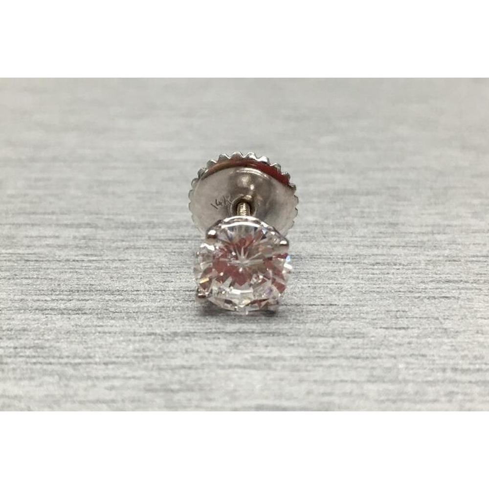 Roman & Jules - 14K White Gold Round Diamond Stud Earrings - 1.01 Carat Total Diamond Weight