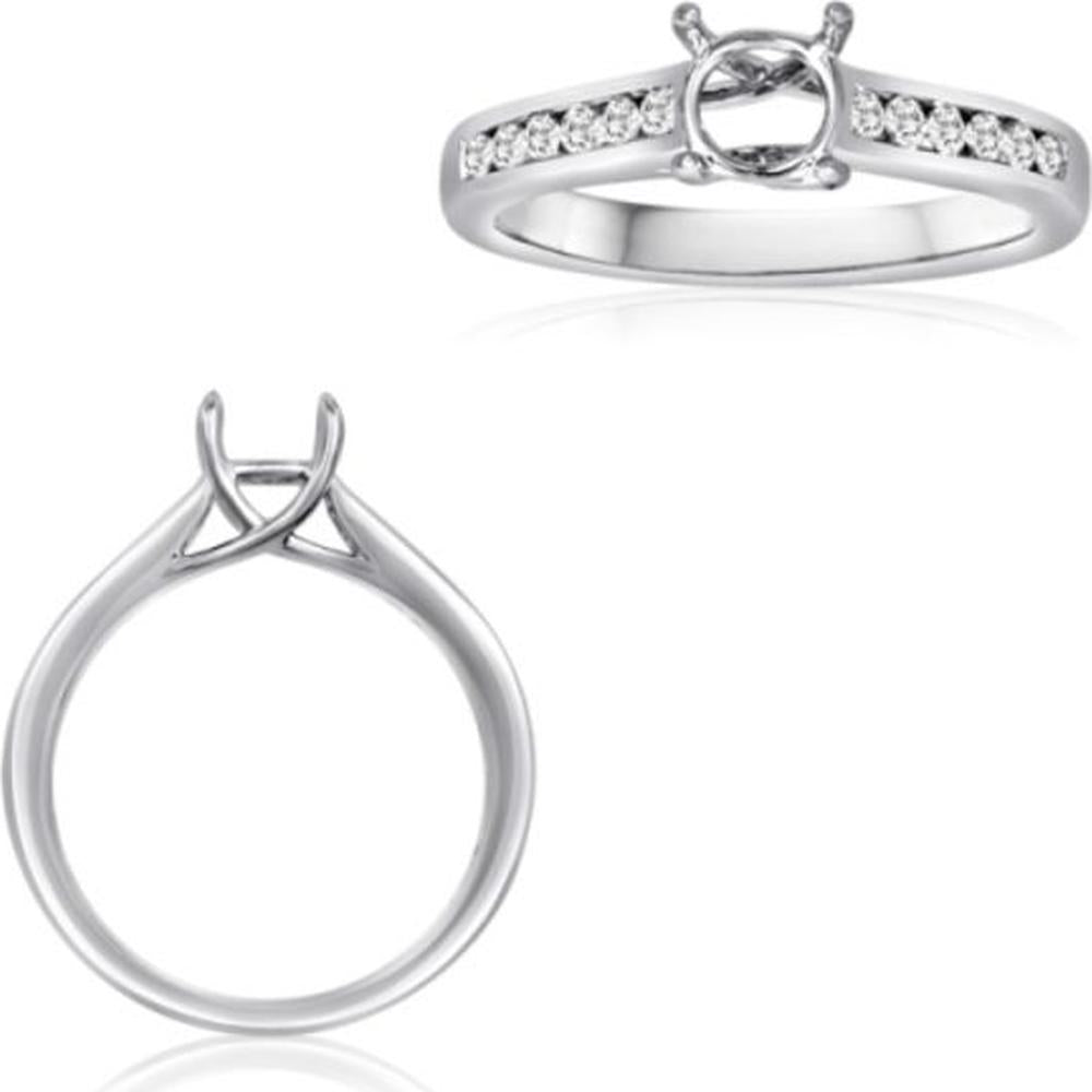 Roman & Jules - 14K White Gold Round Diamond Trellis-Style Ring with 0.29 Carat Total Diamond Weight