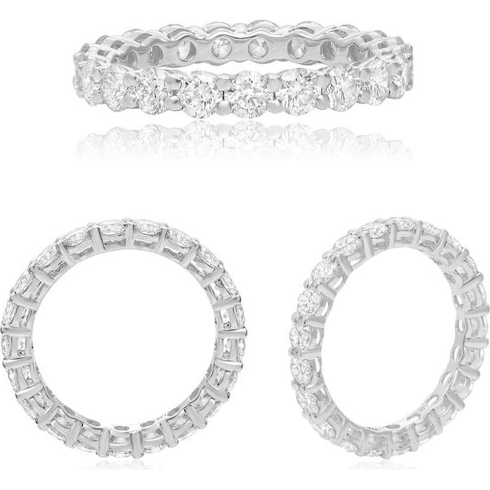 Roman & Jules - 14K White Gold Shared Prong Diamond Eternity Band - 0.68 Carat Total Diamond Weight