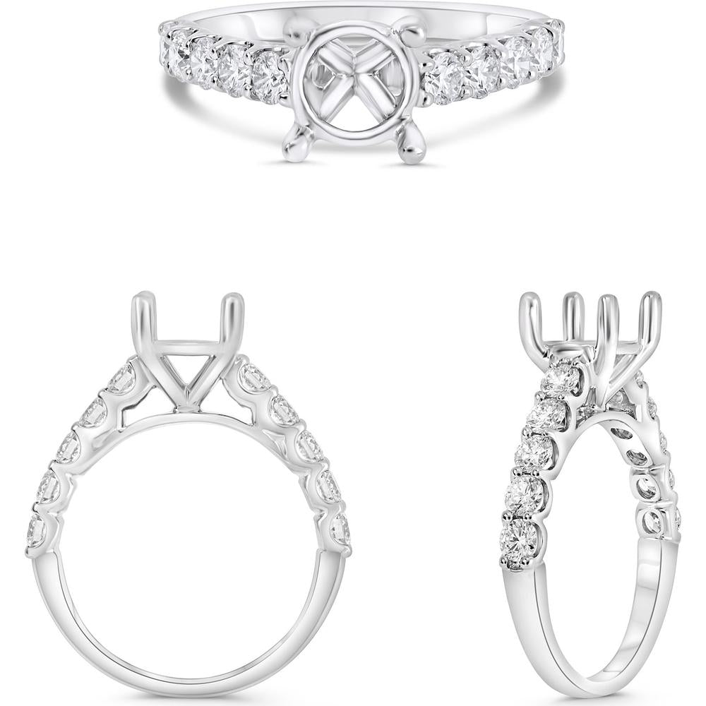 Roman & Jules - 14K White Gold Shared U-Prong Diamond Ring - 1.50 Carat Total Diamond Weight