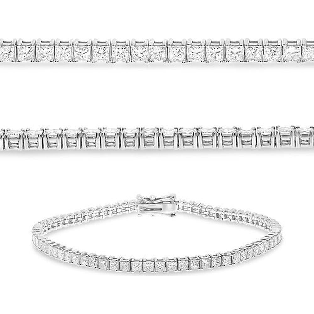 Roman & Jules - 14K White Gold Tennis Bracelet with 4.60 Carat Total Diamond Weight in Prong Setting