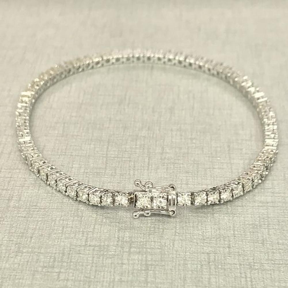 Roman & Jules - 14K White Gold Tennis Bracelet with Round Diamonds - 0.50 Carat Total Diamond Weight