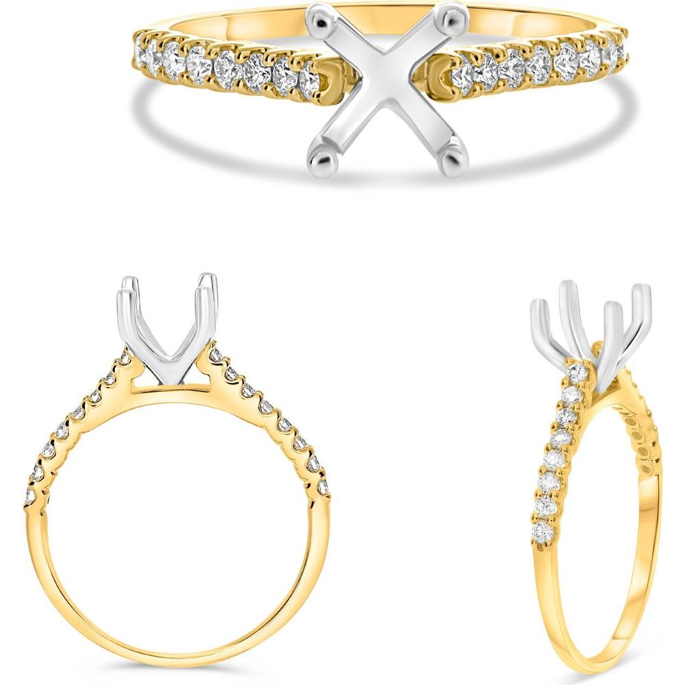 Roman & Jules - 14K Yellow Gold 0.25 Carat Round Diamond Shared Prong Band Ring