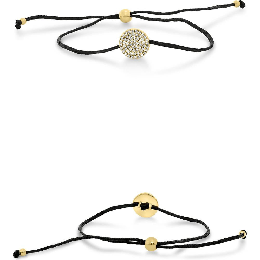 Roman & Jules - 14K Yellow Gold Adjustable Bracelet with 0.14 Carat Round Diamonds