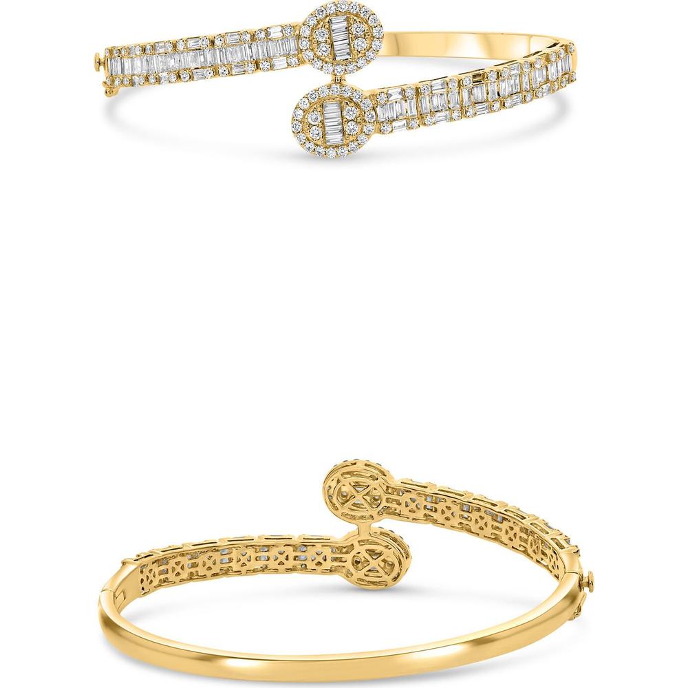 Roman & Jules - 14K Yellow Gold Baguette and Round Diamond Bracelet - 2.80 Carat Total Diamond Weight