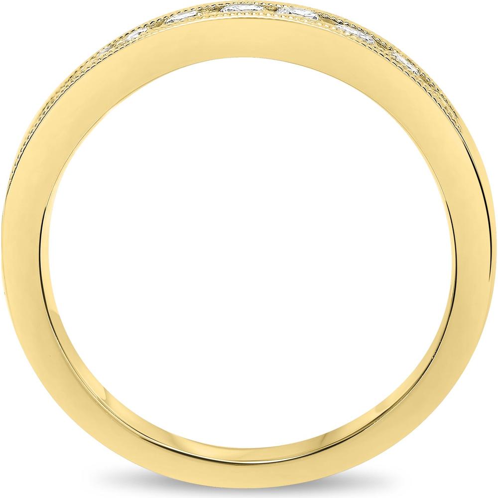 Roman & Jules - 14K Yellow Gold Band Ring with Channel Set 0.50 Carat Round Diamonds