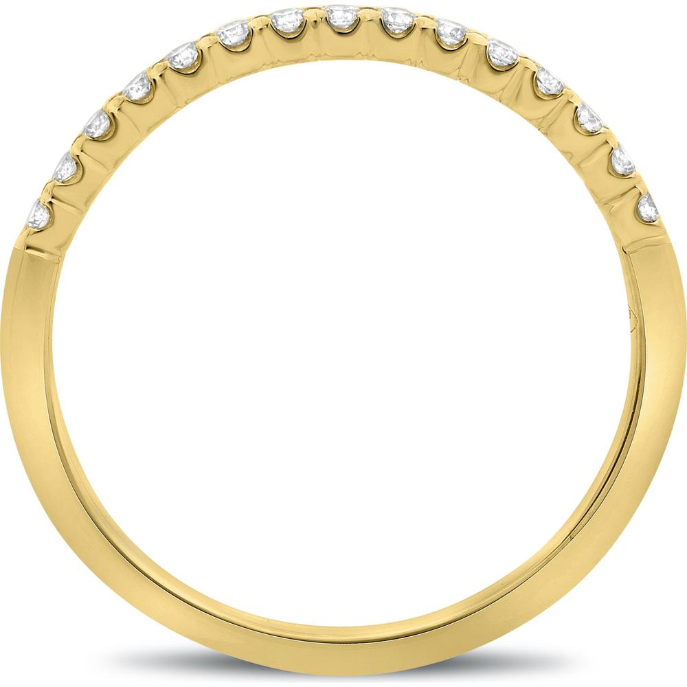 Roman & Jules - 14K Yellow Gold Diamond Band Ring with 0.21 Carat Round Diamonds in Fishtail Setting