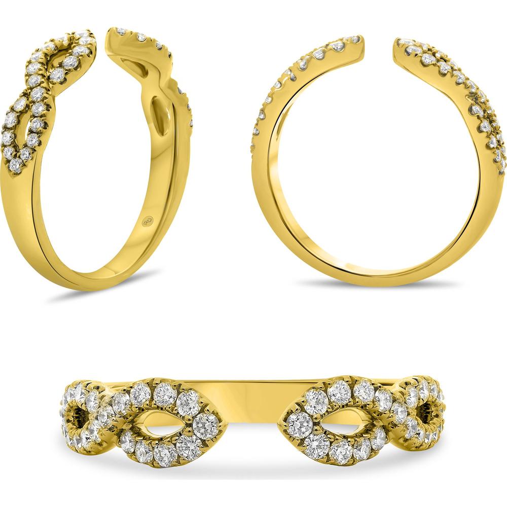 Roman & Jules - 14K Yellow Gold Diamond Band Ring with Round Diamonds - 0.35 Carat Total Diamond Weight