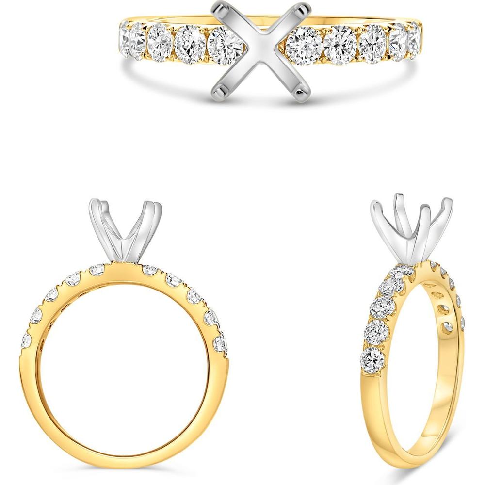 Roman & Jules - 14K Yellow Gold Diamond Band with Micropavé Set Round Diamonds - 0.65 Carat Total Diamond Weight