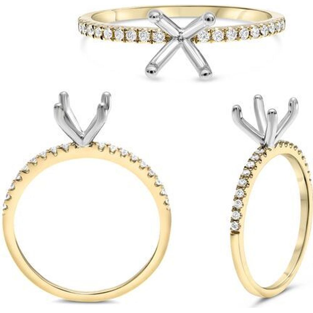 Roman & Jules - 14K Yellow Gold Diamond Band with Micropavé Setting - 0.12 Carat Total Diamond Weight