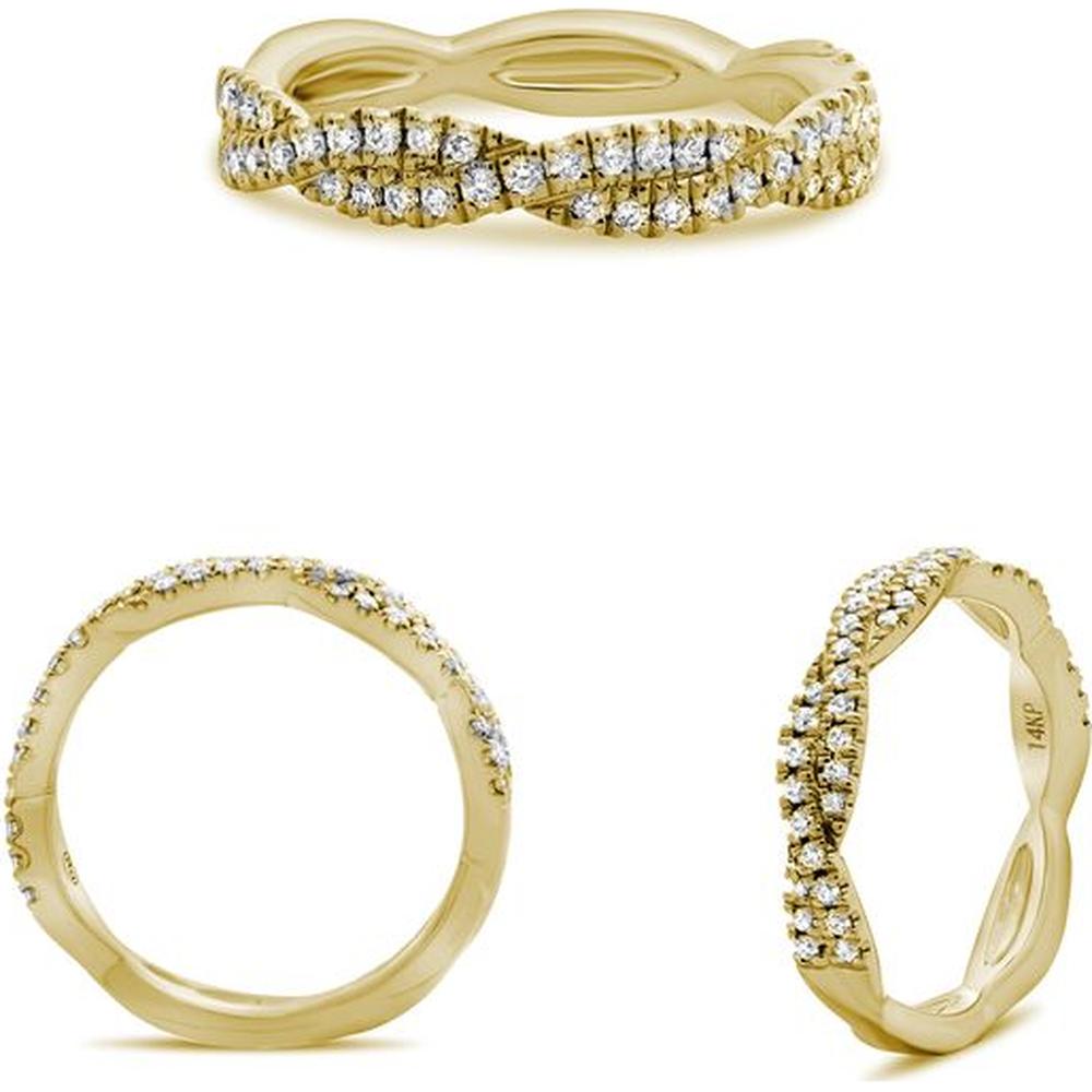 Roman & Jules - 14K Yellow Gold Diamond Band with Micropavé Setting - 0.25 Carat Total Diamond Weight