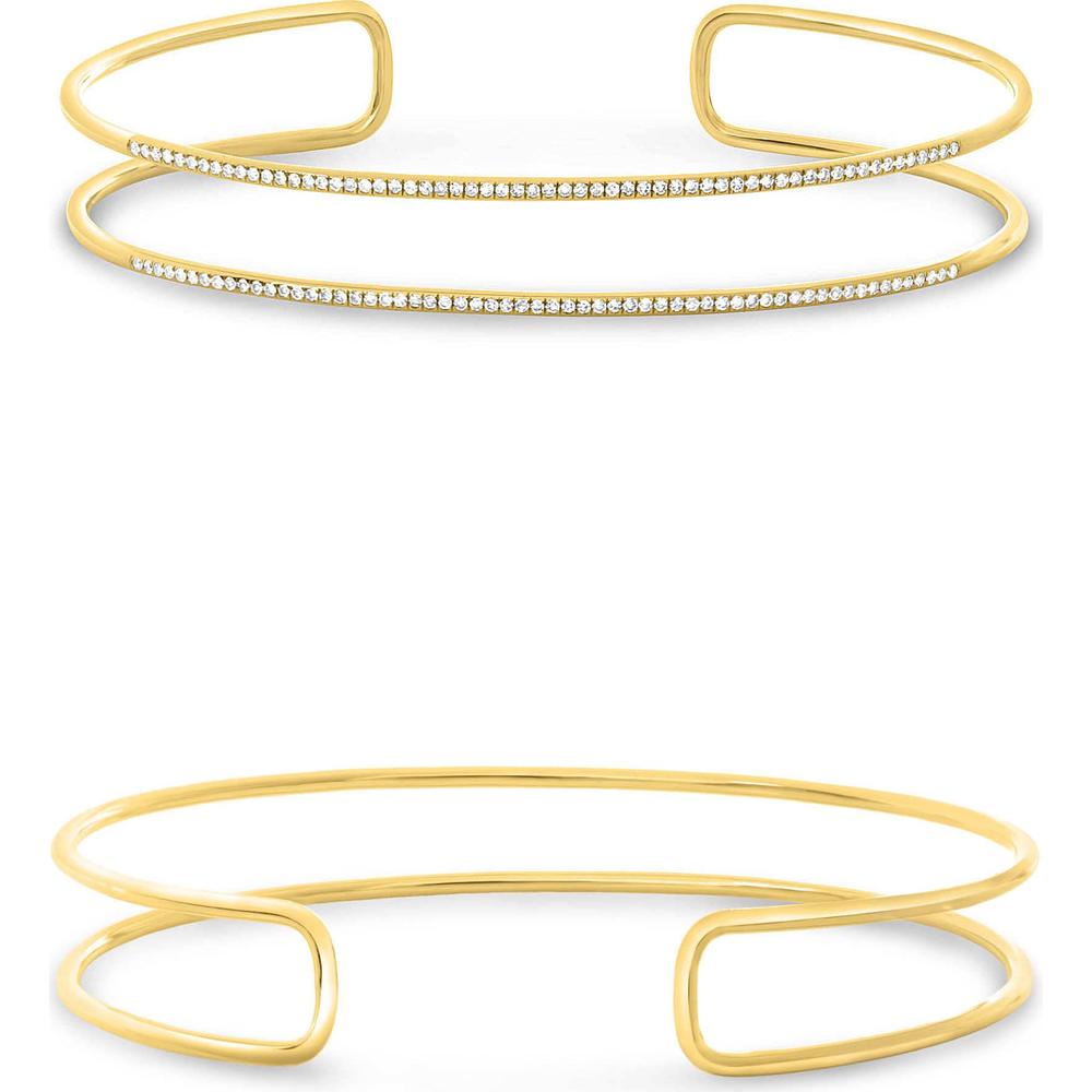 Roman & Jules - 14K Yellow Gold Diamond Bangle with 0.32 Carat Round Diamonds