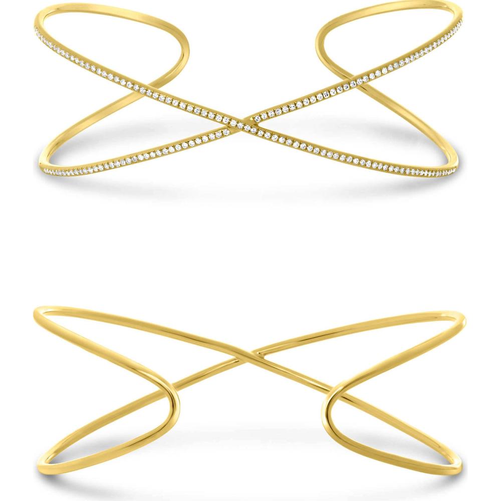 Roman & Jules - 14K Yellow Gold Diamond Bangle with 0.42 Carat Round Diamonds