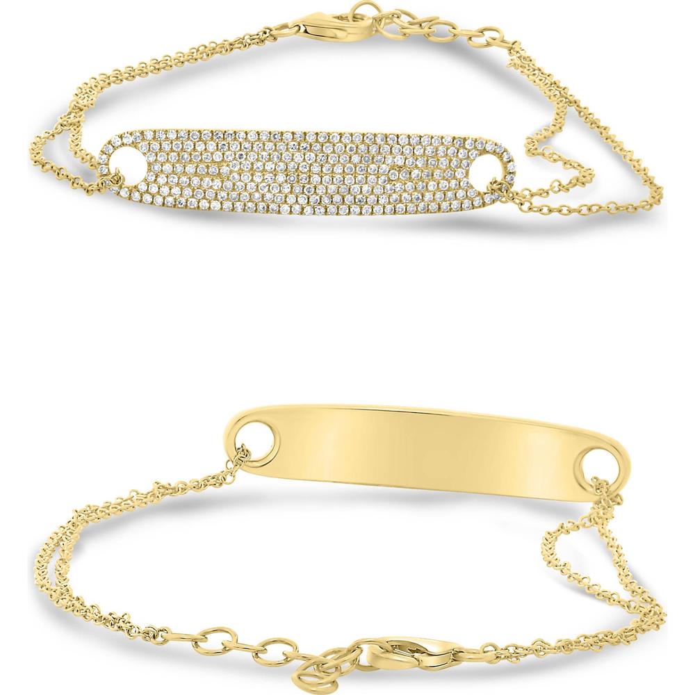 Roman & Jules - 14K Yellow Gold Diamond Bracelet with Round Diamonds - 0.52 Carat Total Diamond Weight