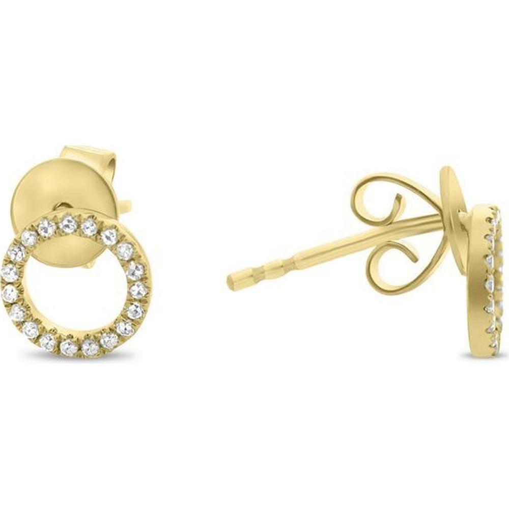 Roman & Jules - 14K Yellow Gold Diamond Circle Stud Earrings - 0.10 Carat Total Diamond Weight