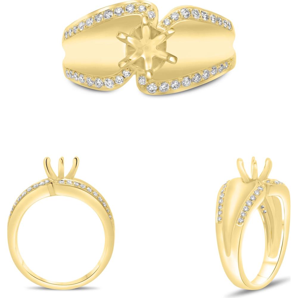 Roman & Jules - 14K Yellow Gold Diamond Ring with Round Brilliant Diamonds - 0.28 Carat Total Diamond Weight