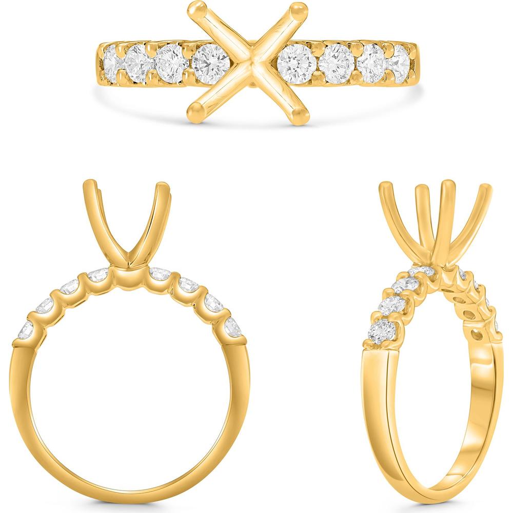 Roman & Jules - 14K Yellow Gold Diamond Ring with U-Prong Setting - 0.45 Carat Total Diamond Weight