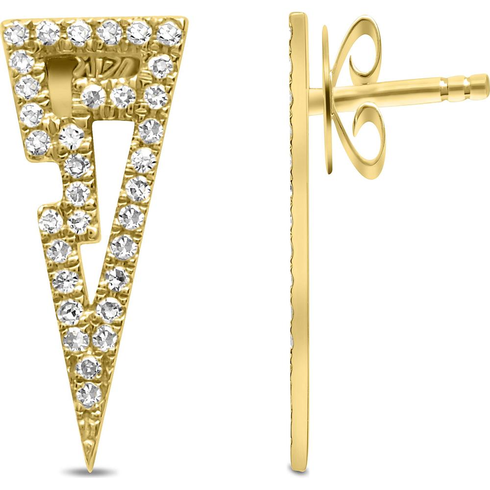 Roman & Jules - 14K Yellow Gold Diamond Stud Earrings with 0.30 Carat Total Round Diamonds