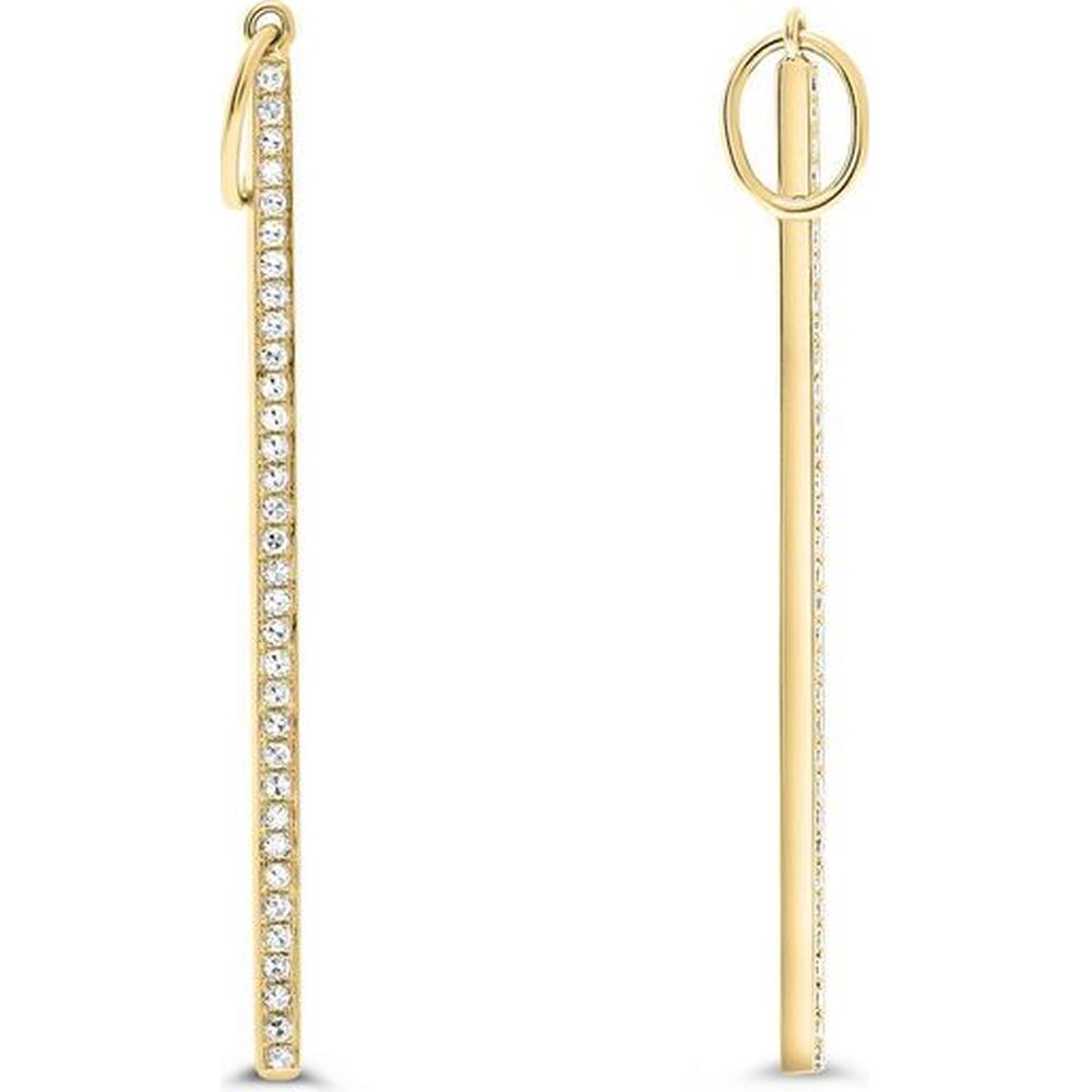 Roman & Jules - 14K Yellow Gold Drop Earrings with Prong Set Round Diamonds - 0.11 Carat Total Diamond Weight