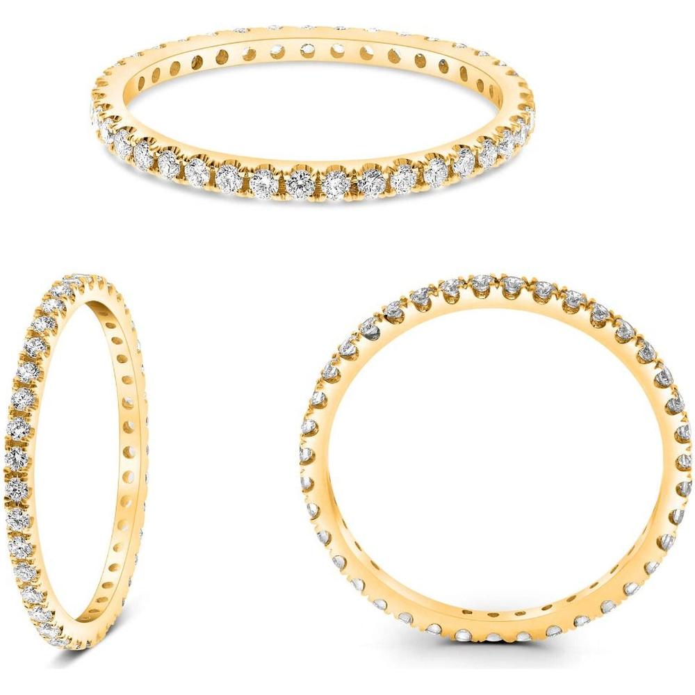 Roman & Jules - 14K Yellow Gold Eternity Band with Micropavé Set Round Diamonds - 0.34 Carat Total Diamond Weight