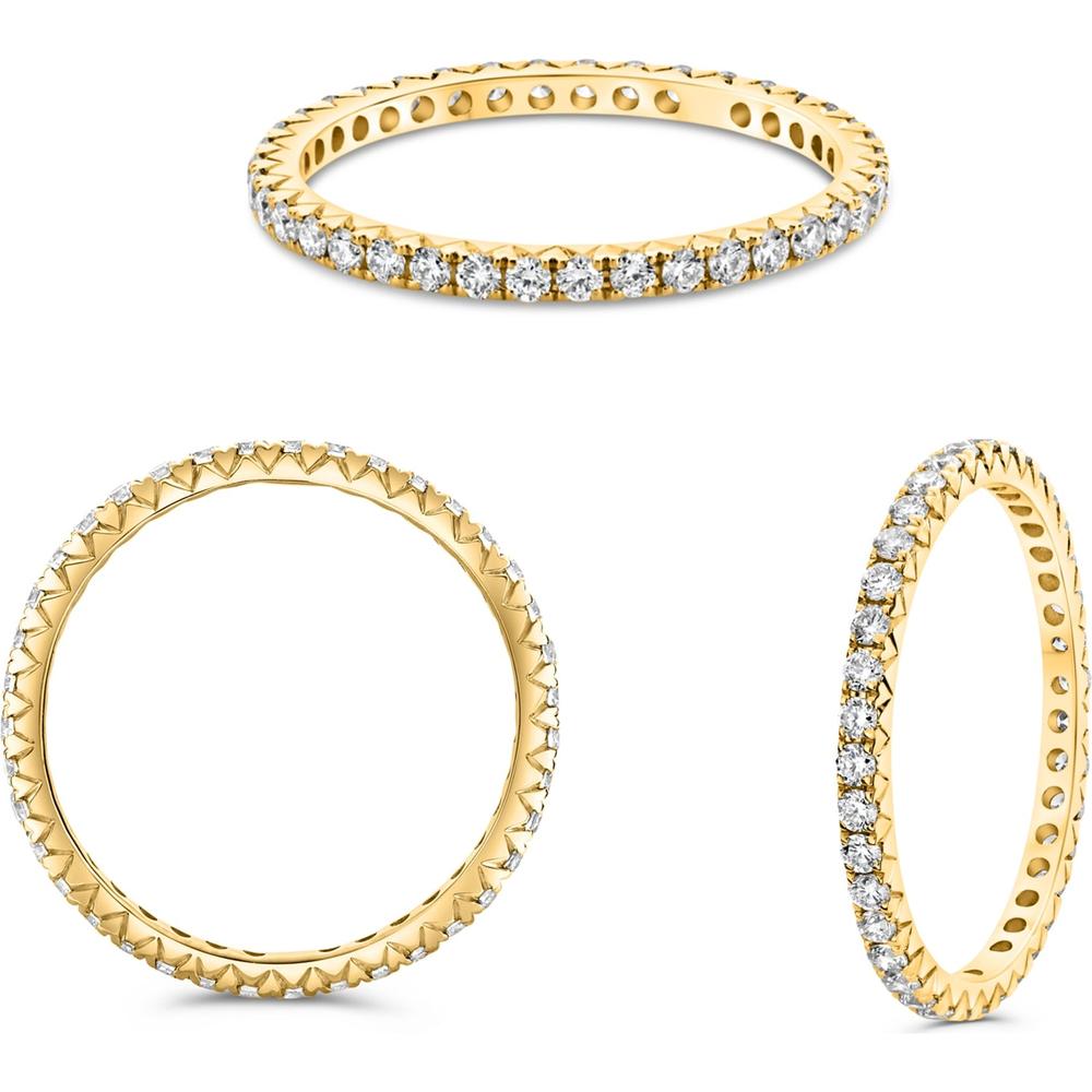 Roman & Jules - 14K Yellow Gold Eternity Band with Round Diamonds in French Pave Setting - 0.52 Carat Total Diamond Weight
