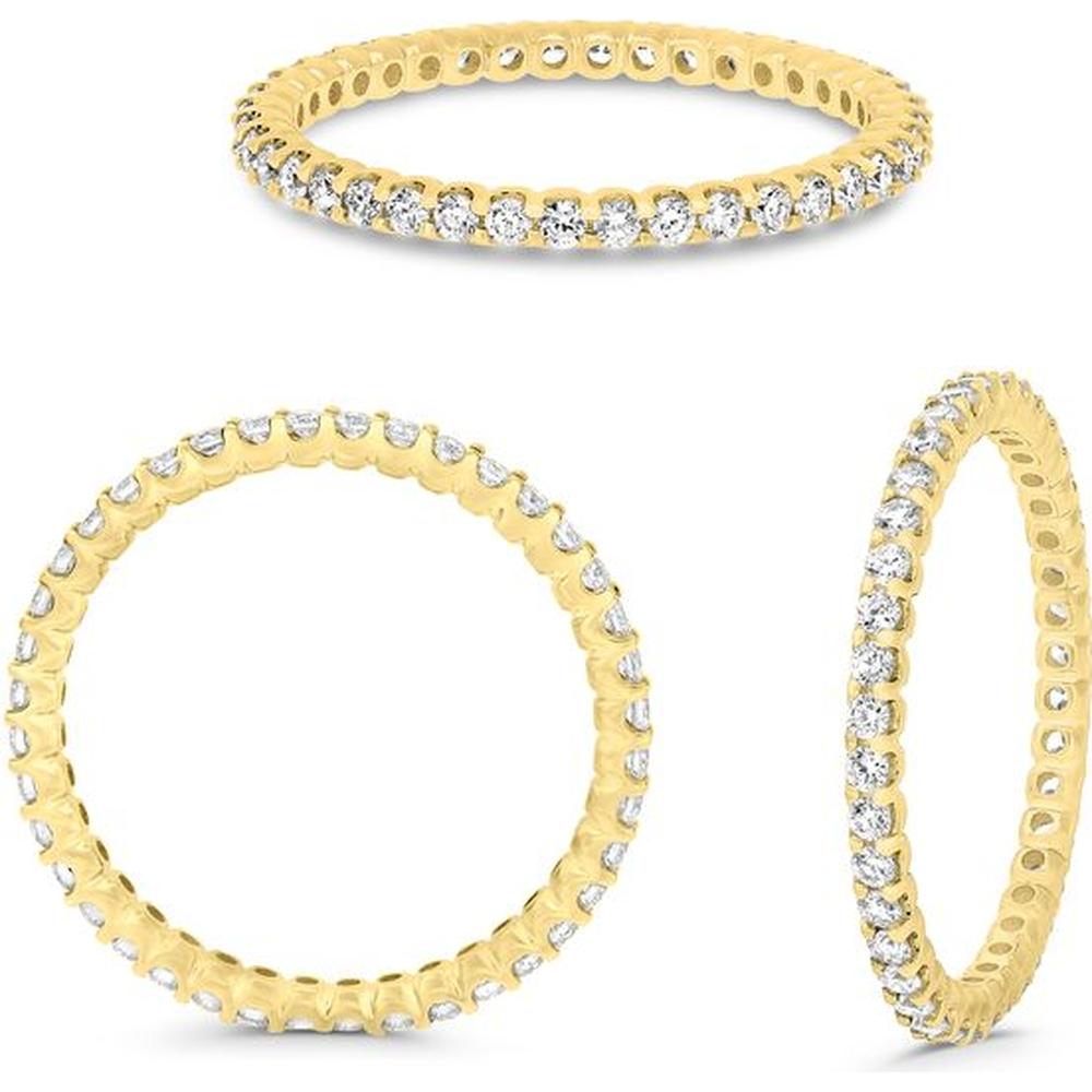 Roman & Jules - 14K Yellow Gold Eternity Band with Shared U-Shape Setting and 0.52 Carat Round Diamonds