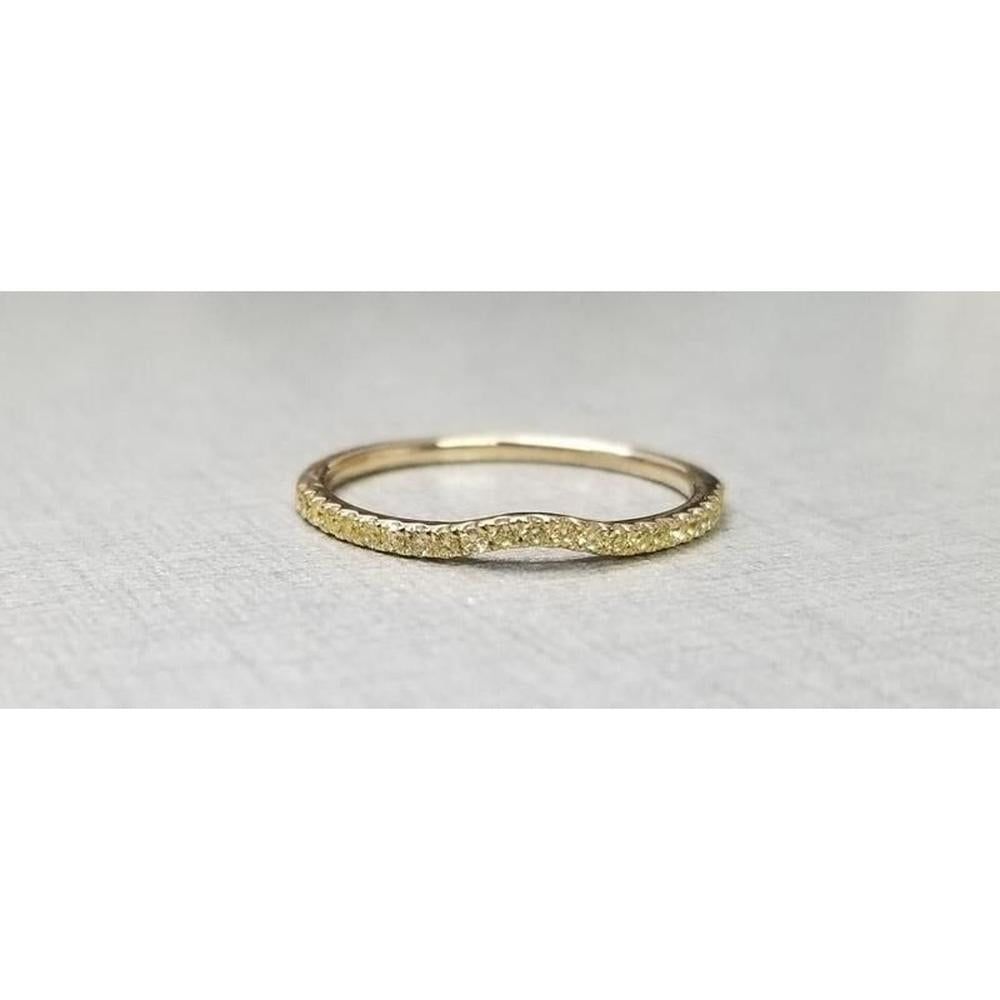 Roman & Jules - 14K Yellow Gold Fancy Yellow Diamond Ring - 0.17 Carat Total Diamond Weight